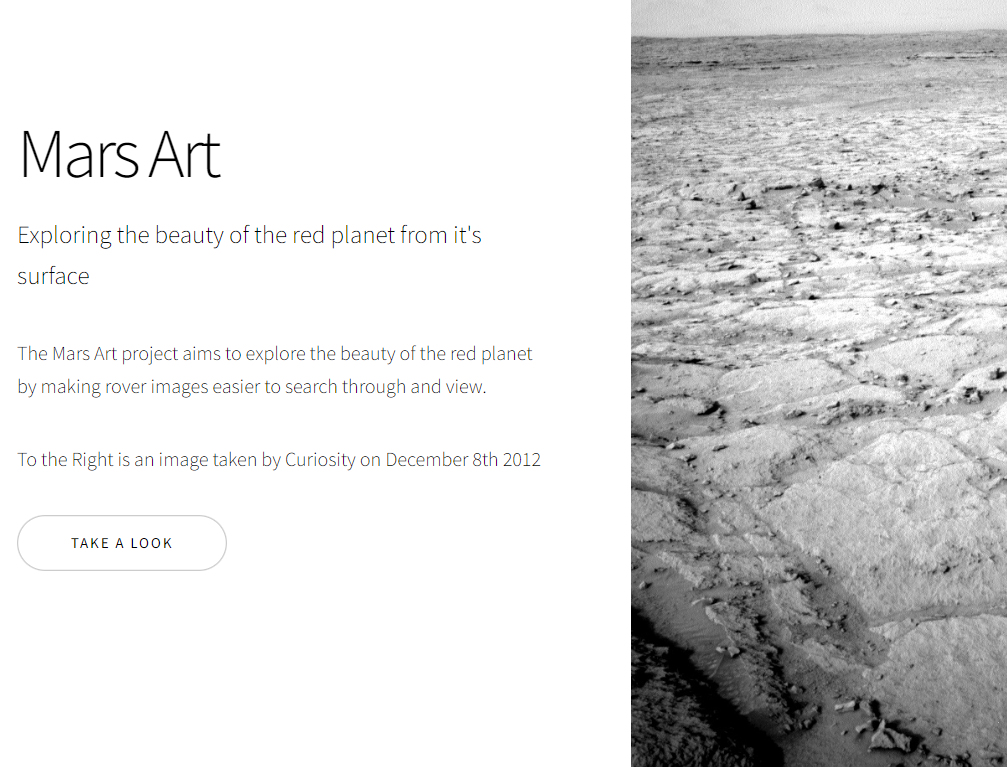 Screenshot of the Mars-Art Website