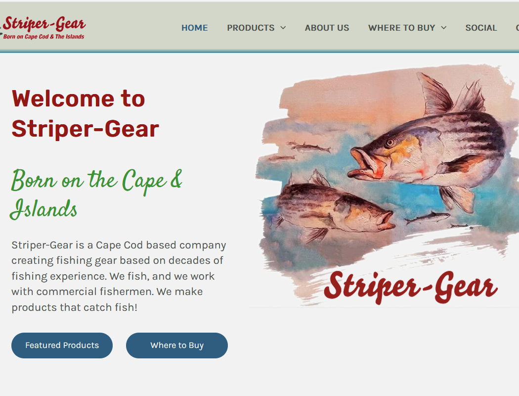 Screenshot of www.striper-gear.com
