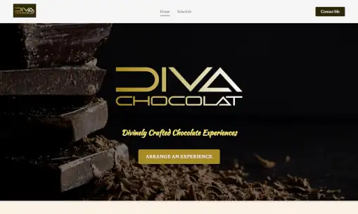 Screenshot of the Diva Chocolat website homepage